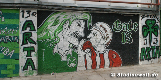 Ausgeprägte Feindschaft – Graffiti von Panathinaikos Fans