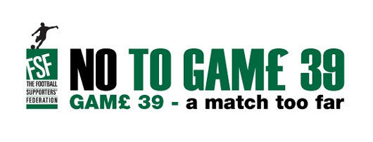 „No to Gam£ 39“ fordert der FSF in Anbetracht der geplanten Expansion der Premier League.<br />Bild: Football Supporters’ Federation“><figcaption>„No to Gam£ 39“ fordert der FSF in Anbetracht der geplanten Expansion der Premier League.<br />Bild: Football Supporters’ Federation</figcaption></figure>
            </div>

                    </article>

                <section class=