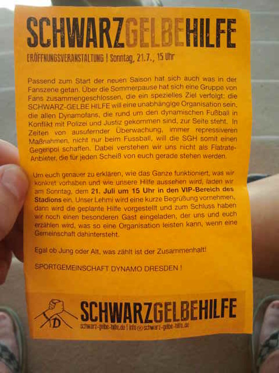 Flyer der SGH beim Spiel gegen Köln<br />    <button type=