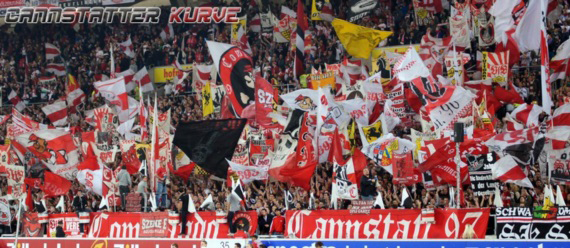 Stuttgart-Fans beim Heimspiel gegen des 1. FC Nürnberg am 10. Spieltag<br />    <button type=
