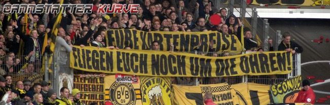 Aktion der Dortmunder-Fans in der vergangenen Saison in Stuttgart.<br />    <button type=