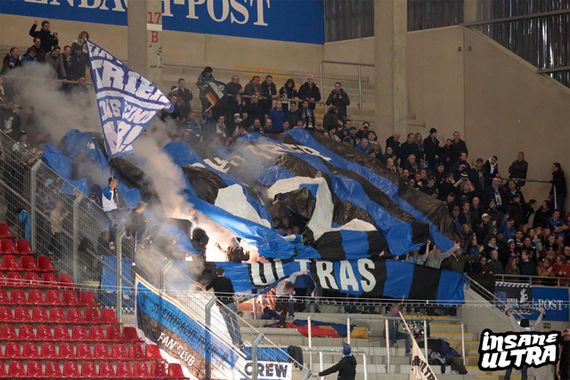 Pyrotechnik wird auch bei Eintracht Trier Spielen niemals vollständig verschwinden. Bild: insane-ultra.de