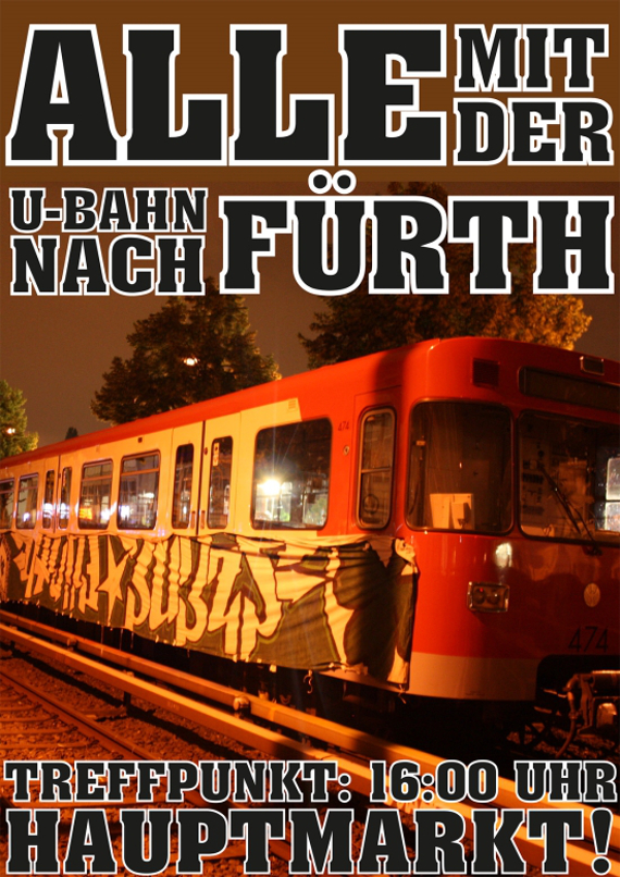 Die Mobilisierungsgrafik der FCN-Fans mit der geklauten Fahne.<br />    <button type=
