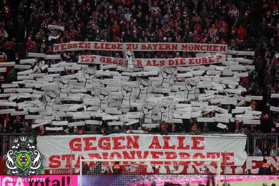 Die Südkurve München spricht sich gegen Stadionverbote aus.<br />    <button type=