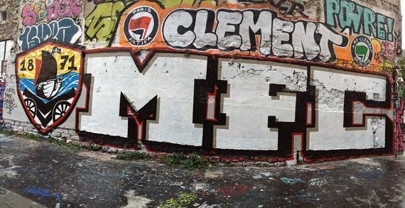 Graffiti von Fans des neuen Vereins.<br />Bild: MFC 1871″><figcaption>Graffiti von Fans des neuen Vereins.<br />Bild: MFC 1871</figcaption></figure>
<figure><img decoding=