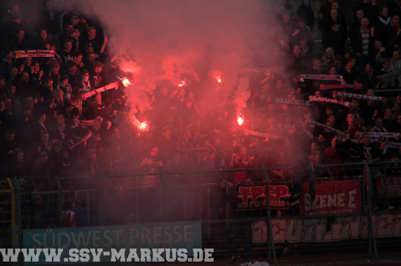 Reutlingen-Fans beim letzten Derby in Ulm.<br />    <button type=