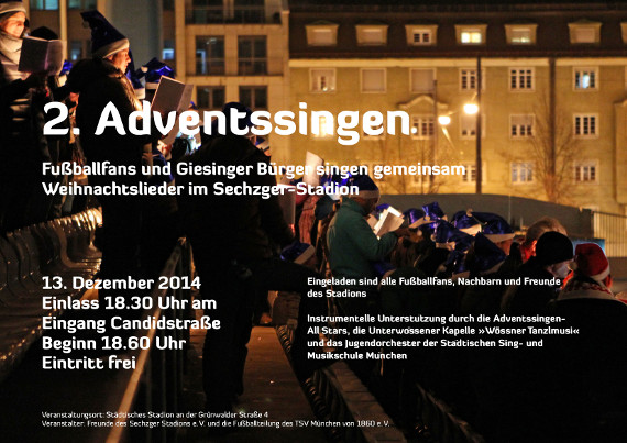 Ankündigungsplakat für das Weihnachtssingen<br />    <button type=
