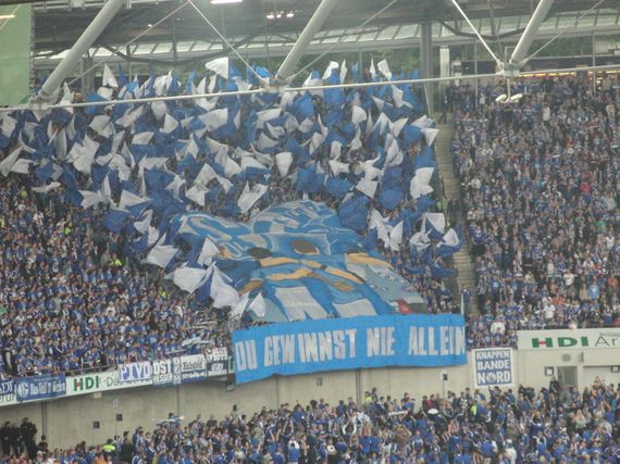 Du gewinnst nie Allein-Aktion der Schalker Fans in Hannover.<br />    <button type=