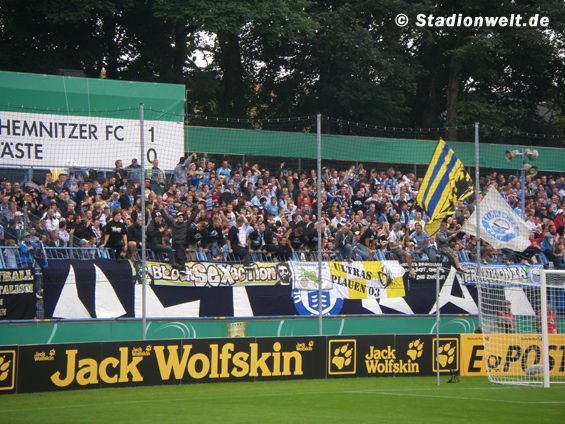 Plauen Zaunfahne in Chemnitz.<br />    <button type=