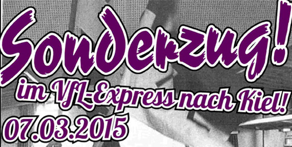 Werbung der Violet Crew für den Sonderzug<br />    <button type=