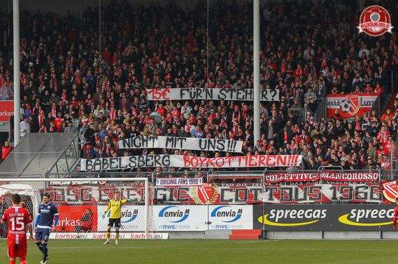 Boykottaufruf der Energie Cottbus Fans<br />    <button type=