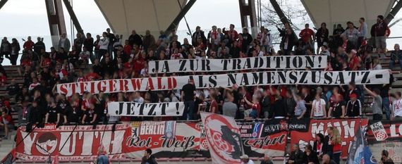 Auch im Stadion war der Wunsch der Fans zu sehen. Bild: Erfordia Ultras