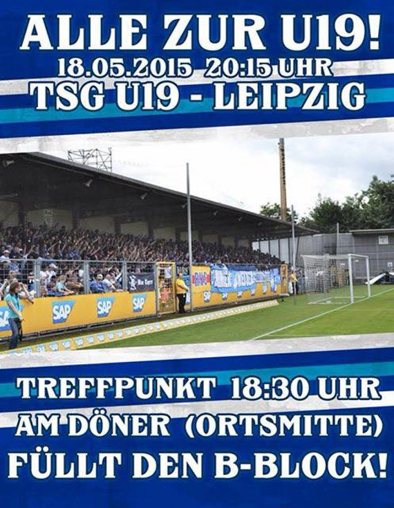 Mit diesem Plakat mobilisierten die TSG Hoffenheim Fans für das Rückspiel<br />    <button type=