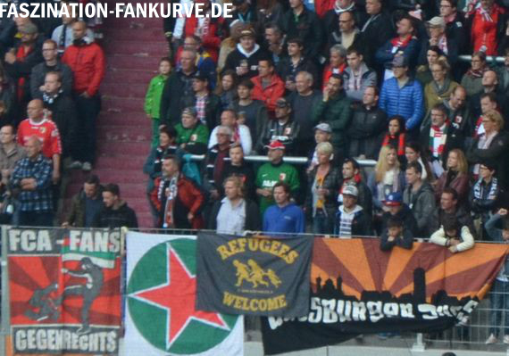 FCA-Fans heißen Flüchtlinge willkommen und sprechen sich gegen Rechte aus<br />    <button type=