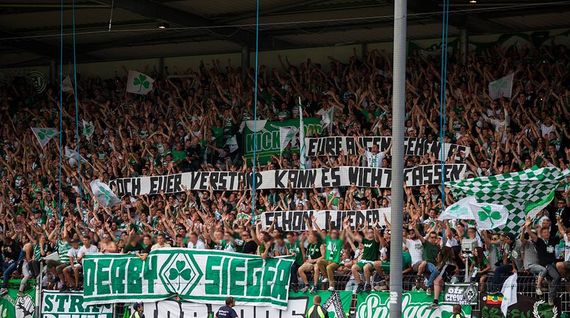 Anspielung auf die Choreografie der Ultras Nürnberg beim Spiel gegen Düsseldorf<br />    <button type=