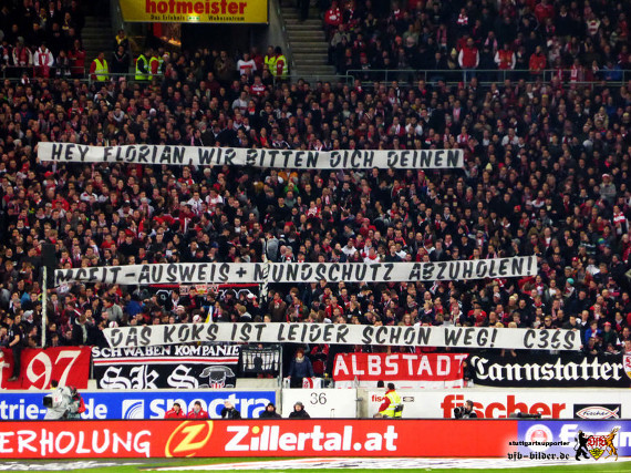 Spruchband der Crew 36 bei besagtem Heimspiel gegen Hertha<br />    <button type=