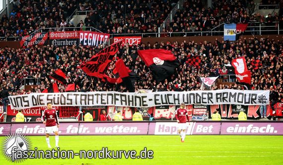 Spruchband der Ultras Nürnberg<br />    <button type=