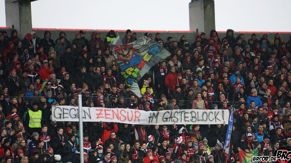 Auch die Ingolstadt Fans waren sauer wegen der Zensur der Gästefans. Bild: brc08.de