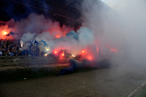 So sah es früher beim Derbytreff der Ultras Gelsenkirchen an der Glückauf-Kampfbahn aus.<br />    <button type=