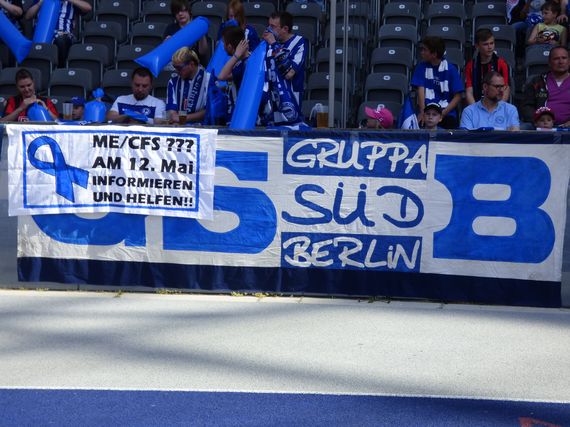 Botschaft der Hertha Fans beim Heimspiel gegen Darmstadt.<br />    <button type=