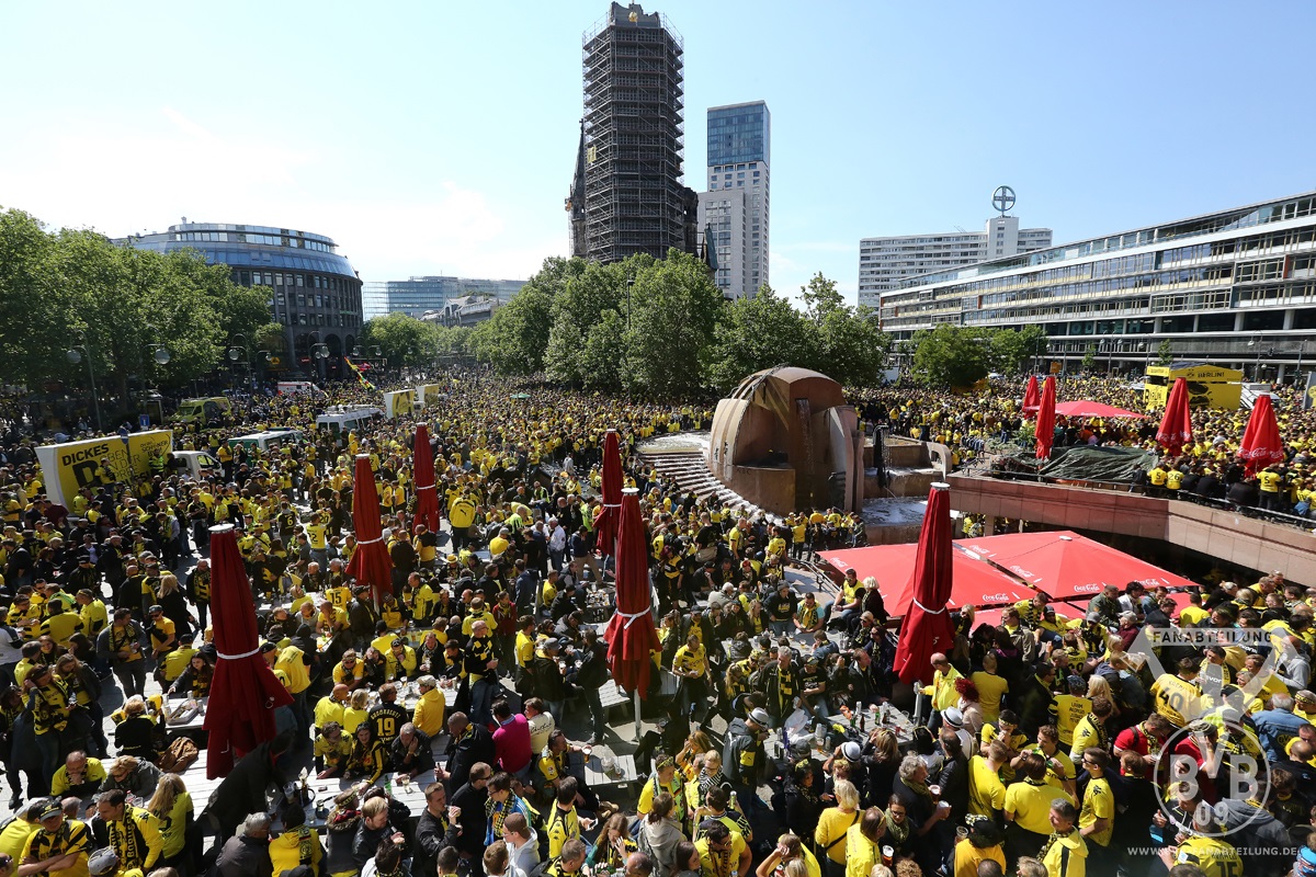 Am Samstag treffen sich BVB-Fans wieder vor der Gedächtniskirche<br />    <button type=