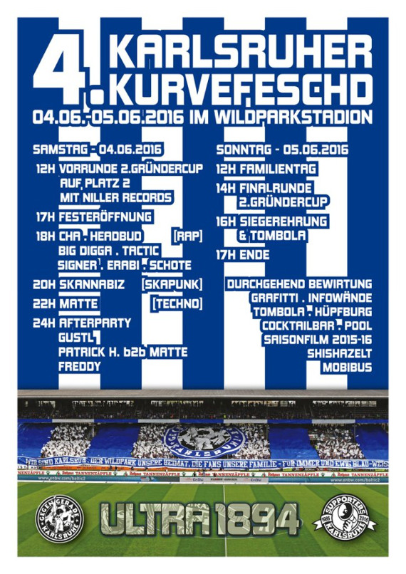 Der Flyer für das Turnier und das Fest<br />    <button type=