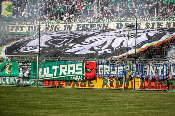 Weitere Choreografie der Chemie Leipzig Fans. Bild: Chemie-Leipzig.de