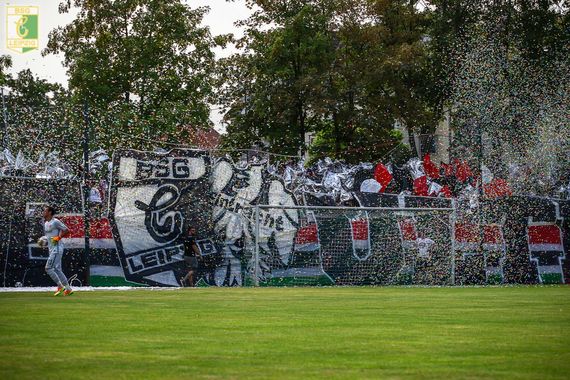 Choreografie der Gästefans. Bild: Chemie-Leipzig.de