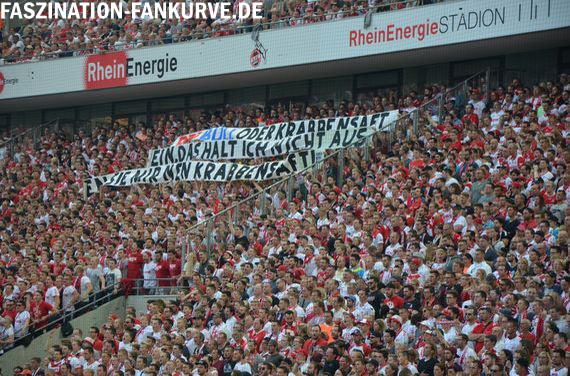 Spruchband mit einem Zitat von Homer Simpson. Bild: Faszination Fankruve