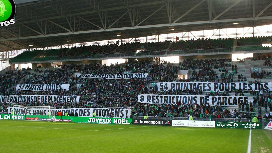 Bereits letzte Saison äußerten sich die Fans von Saint-Etienne kritisch gegenüber Stadionverboten Bild: furania-photos.fr
