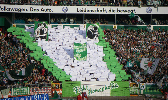 Zahlreiche Fangruppen engagieren sich auch in Deutschland gegen Homophobie. Bild: Faszination Fankurve