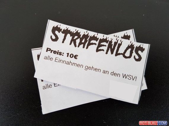 Mit diesen Losen können WSV-Fans die mögliche Pyrostrafe mitfinanzieren. Bild: Rot-Blau.com