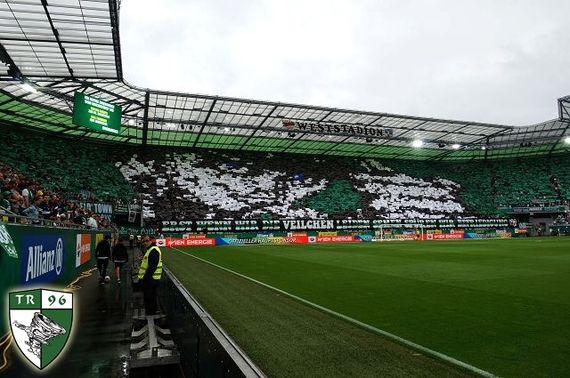 Die Choreografie der Ultras Rapid. Bild: TornadosRapid.at