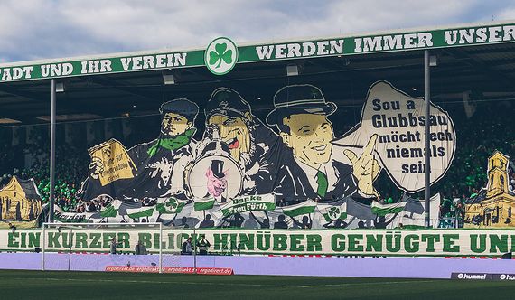 Die Choreografie der Kleeblatt Fans beim letzten Frankenderby. Bild: spvgg-fuerth.com