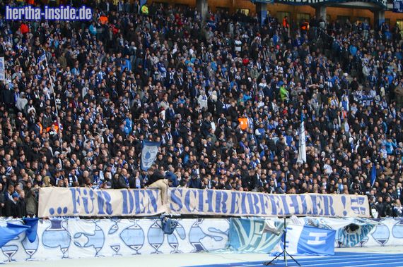 Die Harlekins entschuldigten sich nur für ihren Schreibfehler. Bild: Hertha-Inside.de