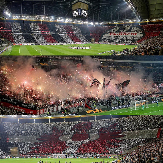 Die Choreografie der Frankfurter Ultras und die Pyroaktion.<br />Bild: Eintracht-Online.net”><figcaption>Die Choreografie der Frankfurter Ultras und die Pyroaktion.<br />Bild: Eintracht-Online.net</figcaption></figure>
<figure><img decoding=