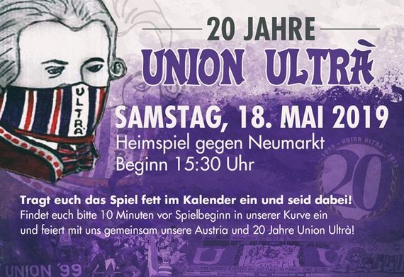 Flyer zu 20 Jahre Union Ultrà.<br />Bild: Ultras.at“><figcaption>Flyer zu 20 Jahre Union Ultrà.<br />Bild: Ultras.at</figcaption></figure>
            </div>

                    </article>

                <section class=