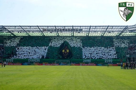 Die Choreografie zu 20 Jahren Spirits Rapid.<br />Bild: TornadosRapid.at