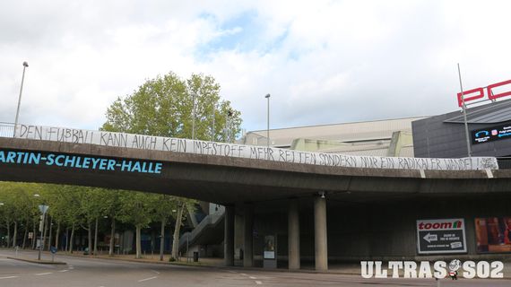 Spruchband der Schabensturm Ultras am Neckarstadion. Bild: schwabensturm02.net