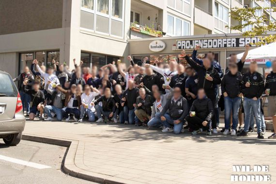 Treffpunkt der Kölner Ultras am Spieltag in Kiel. Bild: WH96.de
